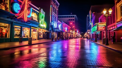Main street of Las Vegas at night.