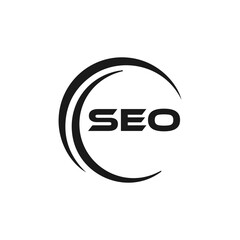 SEO logo. S E O design. White SEO letter. SEO, S E O letter logo design. Initial letter SEO linked circle uppercase monogram logo. S E O letter logo vector design.