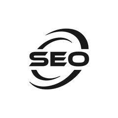 SEO logo. S E O design. White SEO letter. SEO, S E O letter logo design. Initial letter SEO linked circle uppercase monogram logo. S E O letter logo vector design.