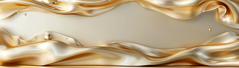 Luxurious golden silky fabrics texture with reflective