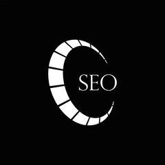 SEO logo. S E O design. White SEO letter. SEO, S E O letter logo design. Initial letter SEO linked circle uppercase monogram logo. S E O letter logo vector design.