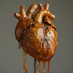 Artistic Melting Heart Sculpture with Dripping Details