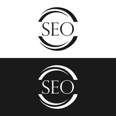 SEO logo. S E O design. White SEO letter. SEO, S E O letter logo design. Initial letter SEO linked circle uppercase monogram logo. S E O letter logo vector design.