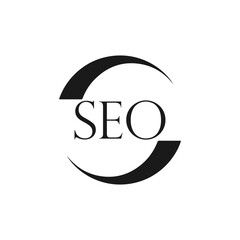 SEO logo. S E O design. White SEO letter. SEO, S E O letter logo design. Initial letter SEO linked circle uppercase monogram logo. S E O letter logo vector design.