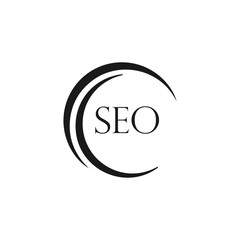 SEO logo. S E O design. White SEO letter. SEO, S E O letter logo design. Initial letter SEO linked circle uppercase monogram logo. S E O letter logo vector design.