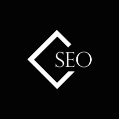 SEO logo. S E O design. White SEO letter. SEO, S E O letter logo design. Initial letter SEO linked circle uppercase monogram logo. S E O letter logo vector design.