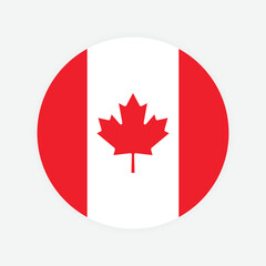 Canada national flag. Canada Round flag.

