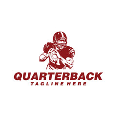 Quarterback american football, sport mascot logo vector illustration