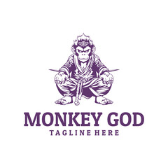 The god of monkey logo vector illustration