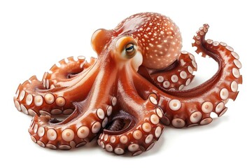 Naklejka premium fresh octopus tentacles isolated on white background octopus