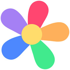 Cute and Colorful hand drawn kawaii pride month element set flower