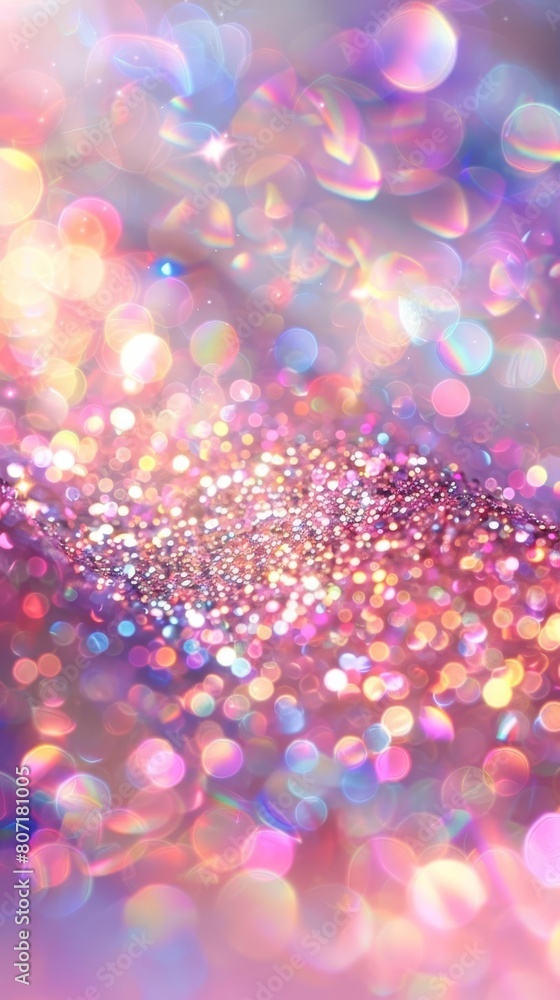 Poster bright background scattered with shimmering sparkling elements, creating a magical atmosphere filled