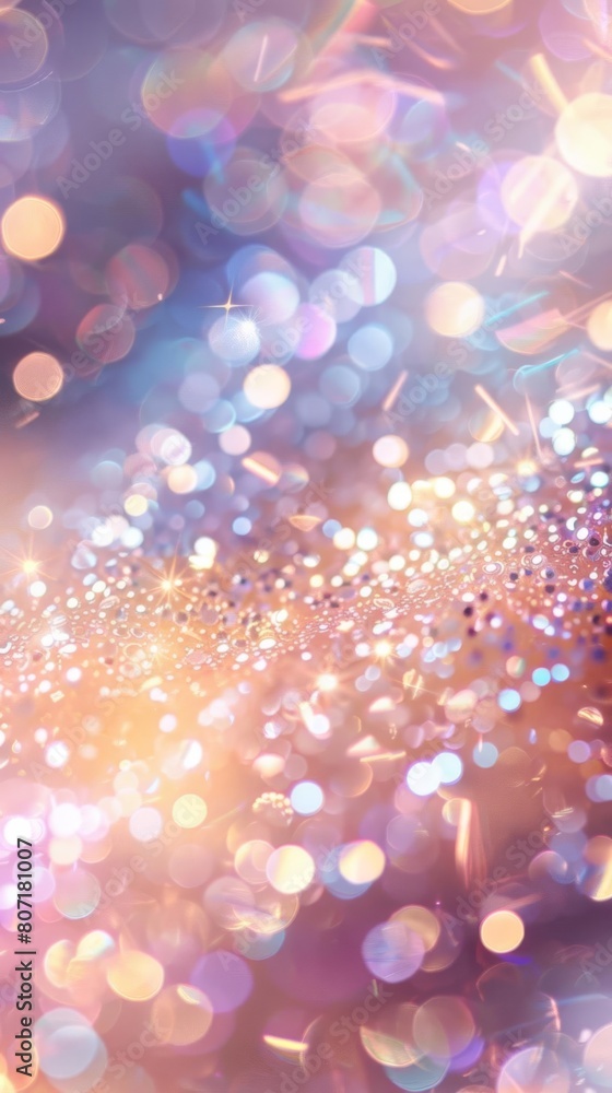 Poster bright background scattered with shimmering sparkling elements, creating a magical atmosphere filled