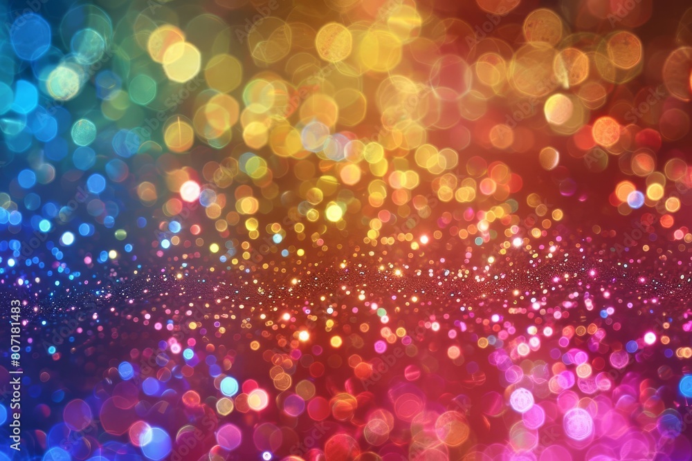 Poster abstract background of multicolored sparkles, blending together for a magical and dreamy effect, per
