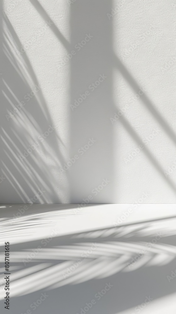 Poster abstract and minimalist background with light shadows playing across a subtly textured surface, evok