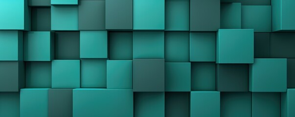 Teal minimalistic geometric abstract background with seamless dynamic square suit for corporate, business, wedding art display products blank 