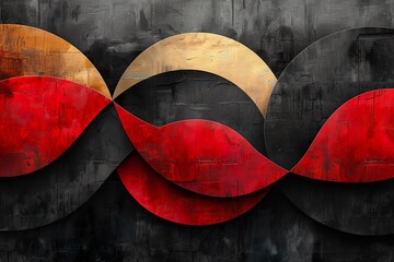 red black circle abstract geometric design