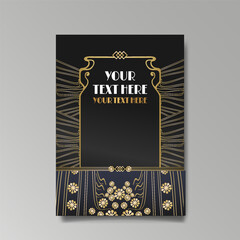 Art Nuevo luxury template flowers and city lights a Modern