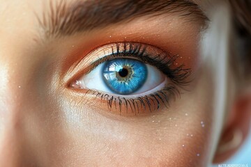 Close-up image of beautiful woman's eye,  Perfect make up