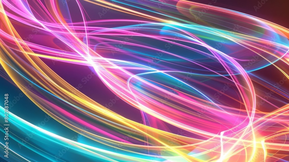 Aufkleber futuristic background with ribbonlike swirls of light, each line blending colors smoothly to illustr