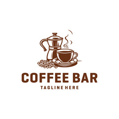 Coffee bar, cafe and restaurant logo vector illustration