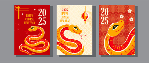 Template layout Chinese New Year 2025, year of the snake, zodiac