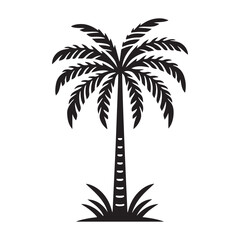 Palm trees Silhouette flat vector Illustration art.