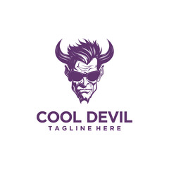 Cool devil, esport mascot logo vector illustration