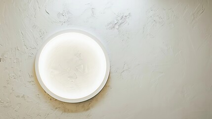 Round white ceiling light.
