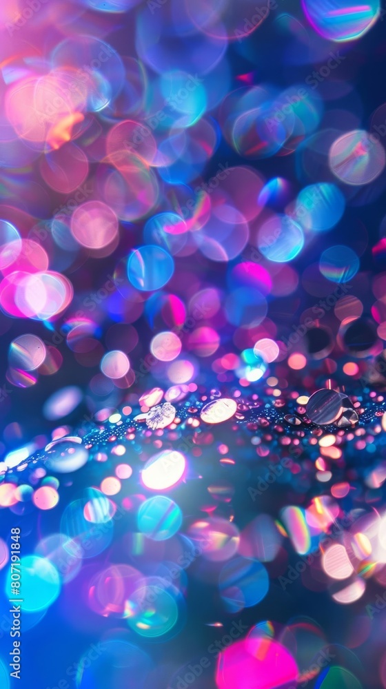 Poster vivid display of sparkling bling and colorful bokeh lights, merging to form a background that exudes