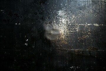 Black metal background with scratches and cracks,  Texture of old metal