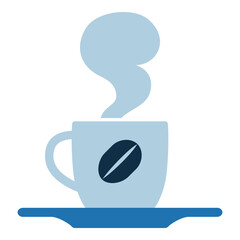 Steaming hot coffee cup icon