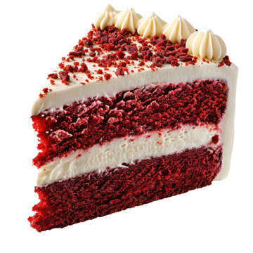 recommend clip art: Solo Red Velvet Cake slice on a clean background, PNG format with clipping path
