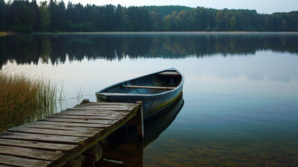 Obraz premium canoe on lake