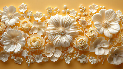 Flowers made of cream and butter