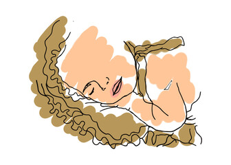Sleeping Baby Line Art Design