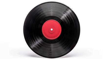 Antique vinyl disc on plain white backdrop