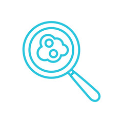 Two fried eggs in frying pan, Isolated on white background. From blue icon set.