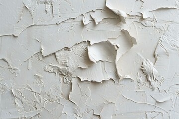 White wall with peeling plaster as a background,  close-up