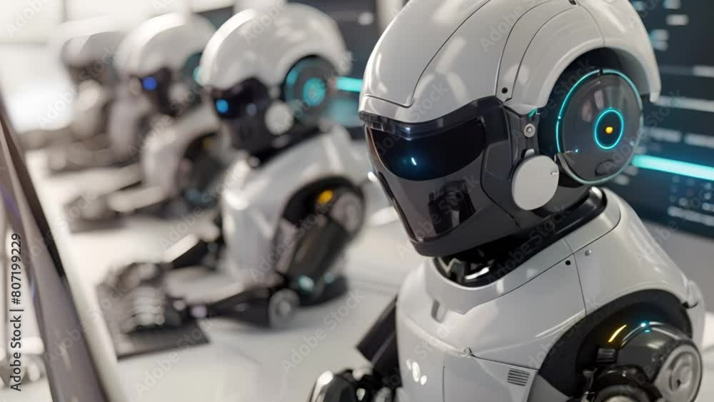 Poster ai chatbots working and chatting in computer