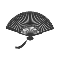 Silhouette classic handheld folding fan black color only