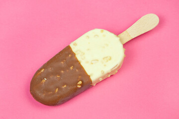 Chocolate and vanilla ice cream bar