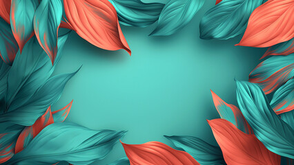 Enchanting foliage in shade of teal and coral