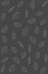white leaf silhouette background on dark gray