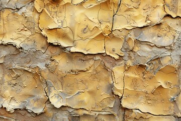 Texture of old rustic wall covered with yellow paint,  Abstract background for design