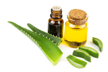 Aloe vera sloces, essential oil and essence