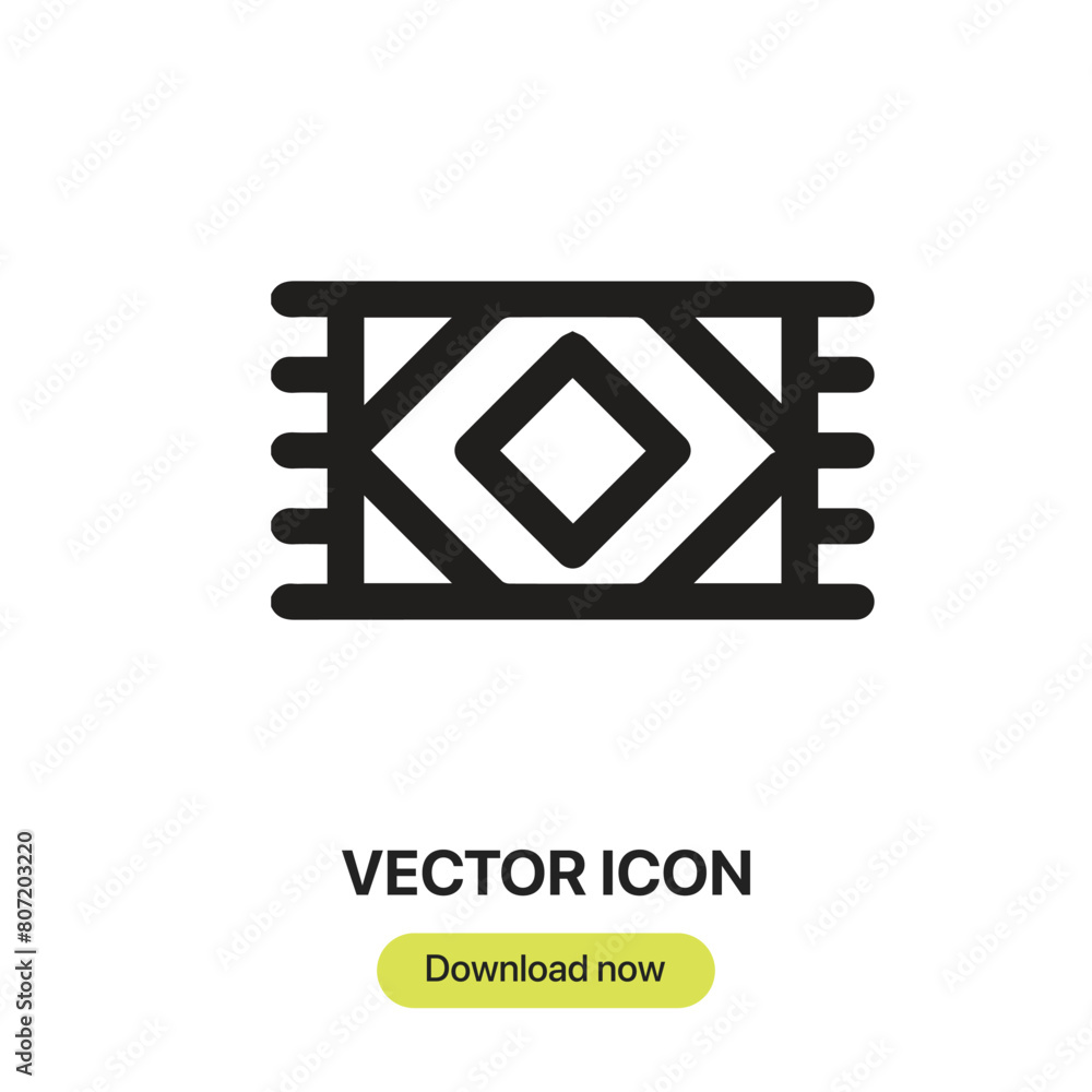 Poster carpet icon vector. linear-style sign for mobile concept and web design. carpet symbol illustration.