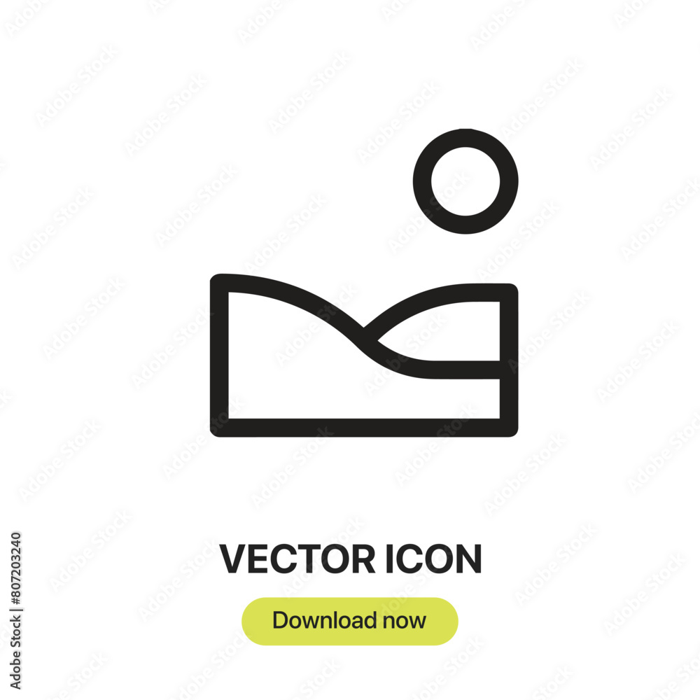 Poster desert icon vector. linear-style sign for mobile concept and web design. desert symbol illustration.