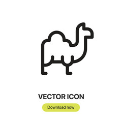 Camel icon vector. Linear-style sign for mobile concept and web design. Camel symbol illustration. Pixel vector graphics - Vector.	
