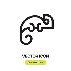 Chameleon icon vector. Linear-style sign for mobile concept and web design. Chameleon symbol illustration. Pixel vector graphics - Vector.	
